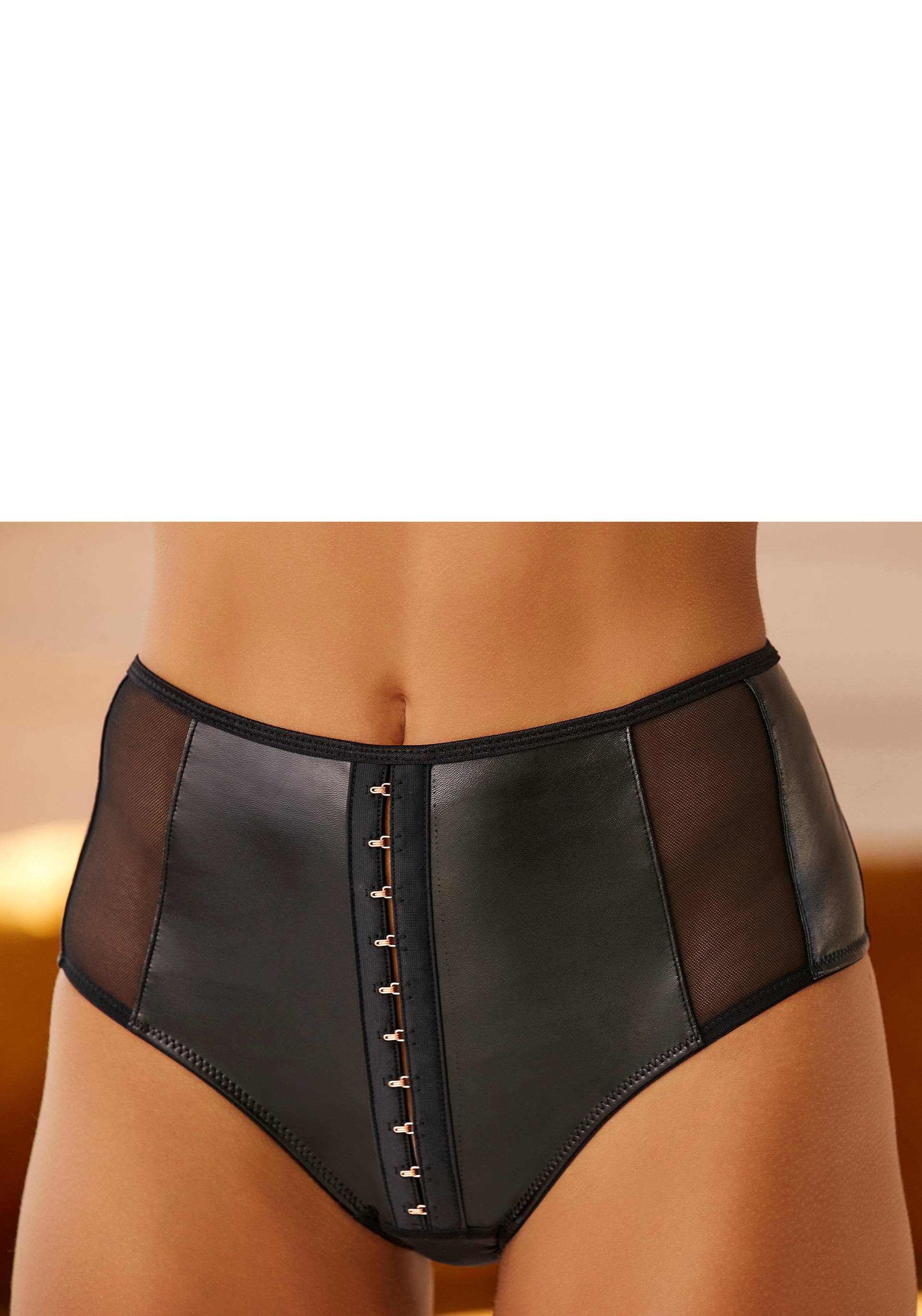 petite fleur goldfarben Panty, in Leder-Optik mit Haken & Ösen Detail (Kunstleder) von Petite fleur gold