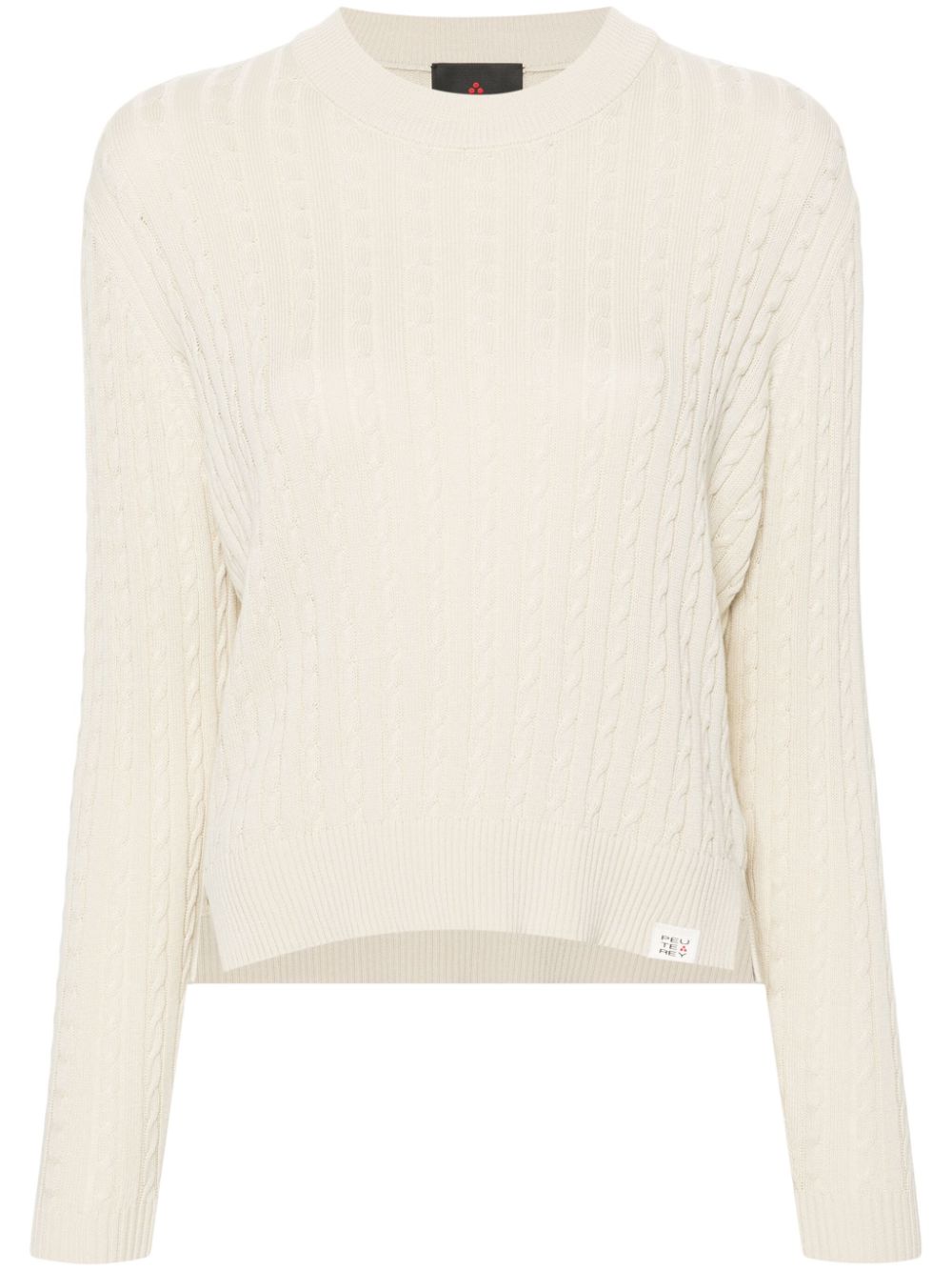 Peuterey cable-knit cotton jumper - Neutrals von Peuterey