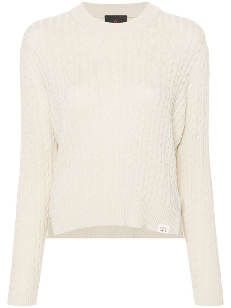 Peuterey cable-knit cotton jumper - Neutrals von Peuterey