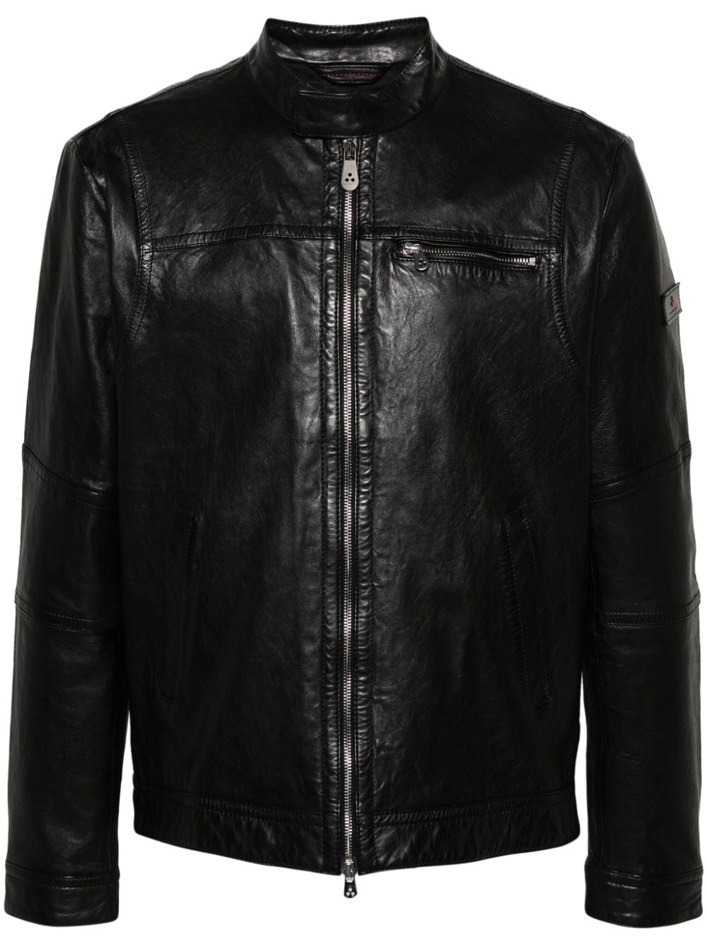 Peuterey logo-patch leather jacket - Black von Peuterey