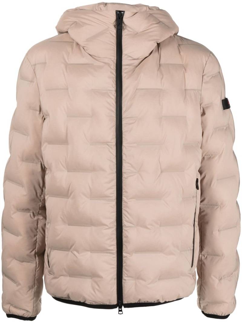 Peuterey logo-patch padded hooded jacket - Neutrals von Peuterey