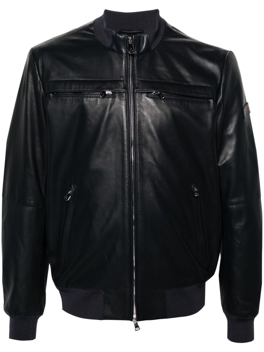 Peuterey zip-up leather bomber jacket - Blue von Peuterey