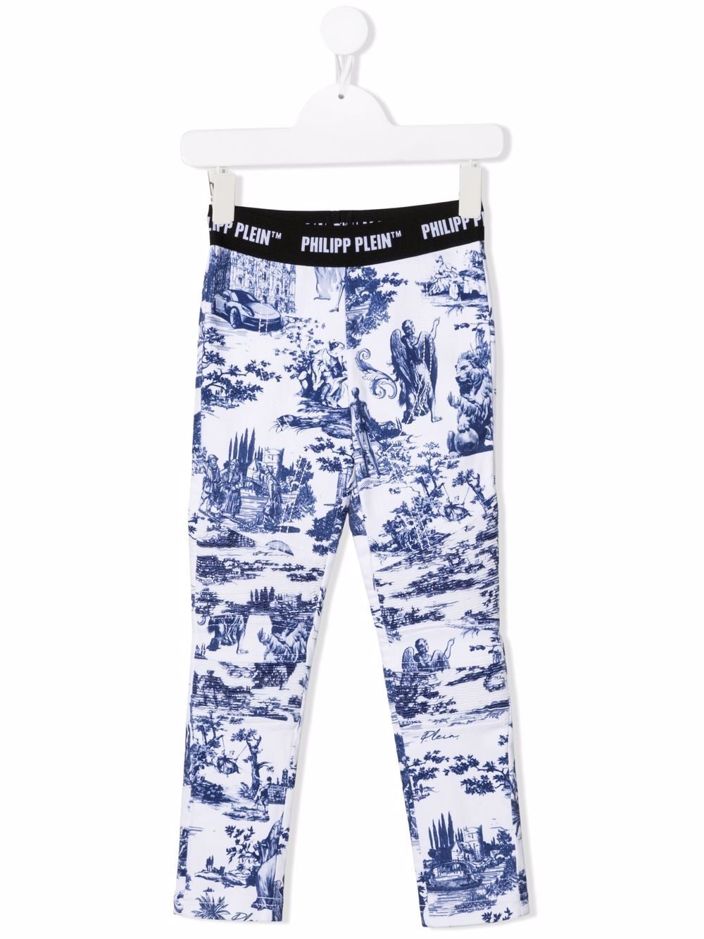 Philipp Plein Junior En PLEIN air-print stretch-cotton leggings - White von Philipp Plein Junior