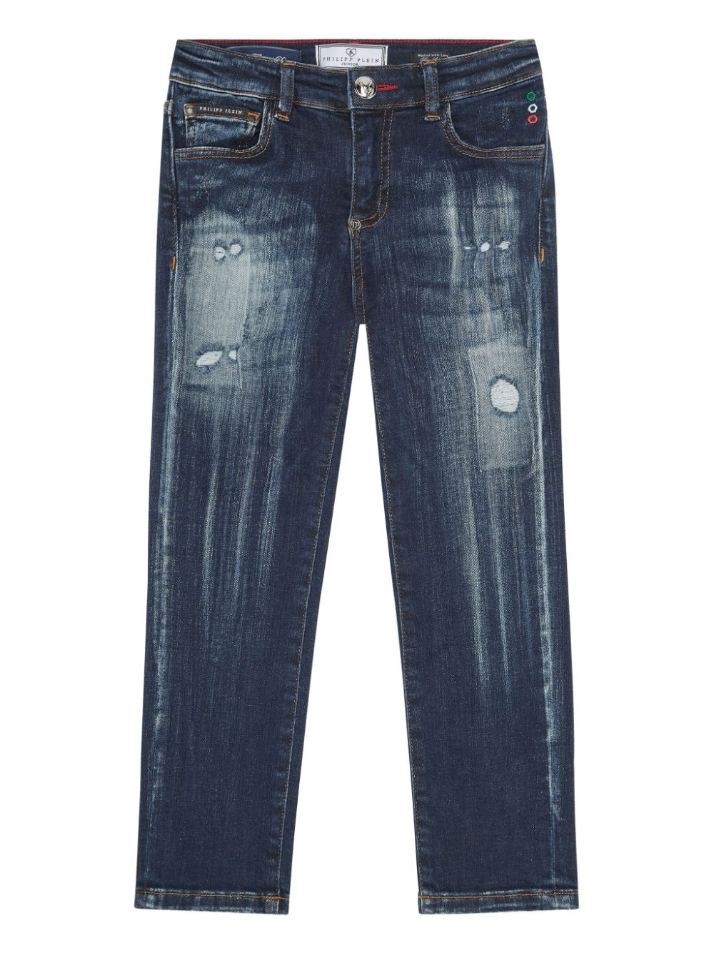 Philipp Plein Junior Skull & Bones jeans - Blue von Philipp Plein Junior