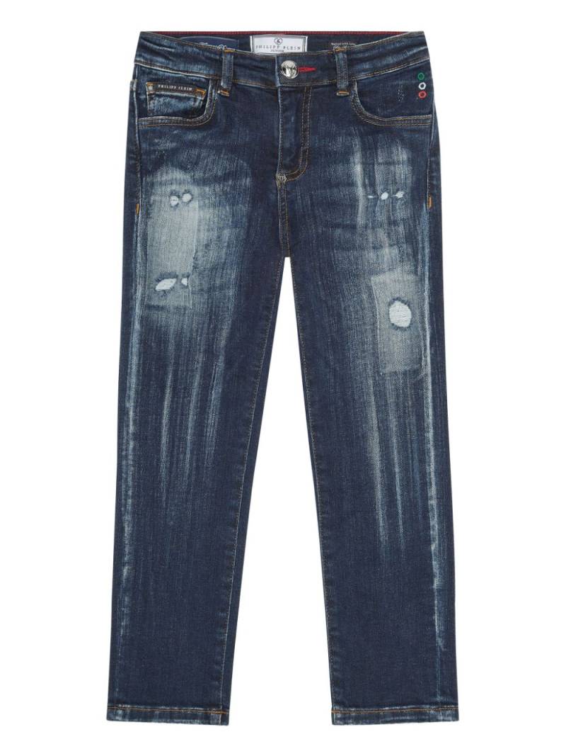 Philipp Plein Junior Skull & Bones jeans - Blue von Philipp Plein Junior