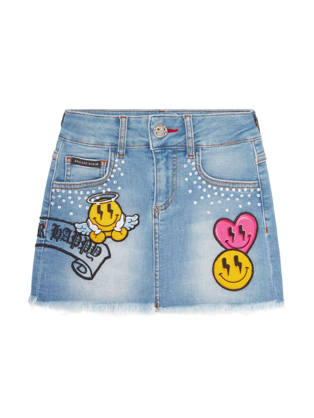 Philipp Plein Junior Smile denim skirt - Blue von Philipp Plein Junior