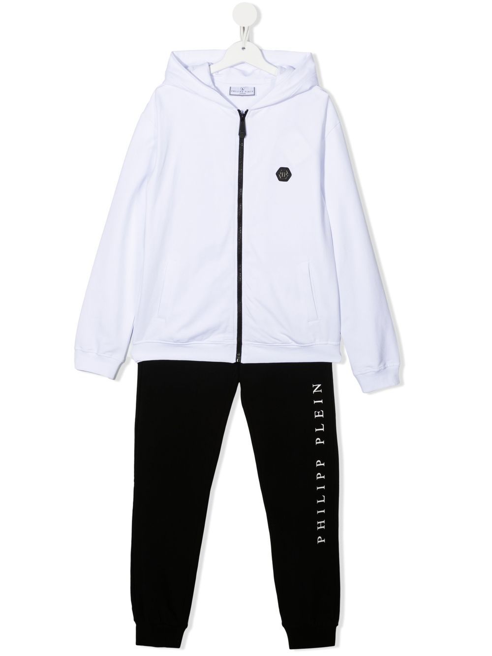 Philipp Plein Junior TEEN logo-print two-tone tracksuit set - Black von Philipp Plein Junior