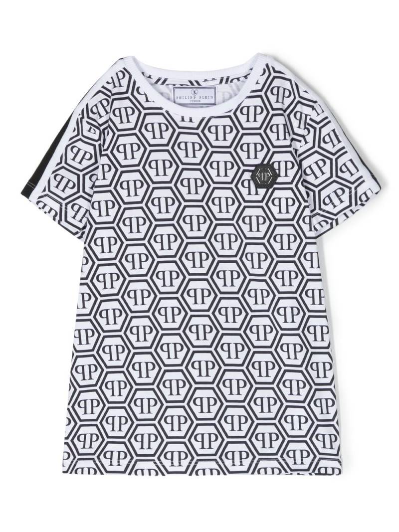 Philipp Plein Junior all-over logo print T-shirt - White von Philipp Plein Junior