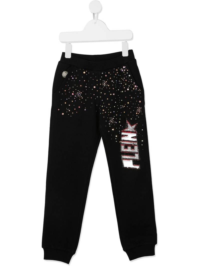 Philipp Plein Junior embellished logo track pants - Black von Philipp Plein Junior