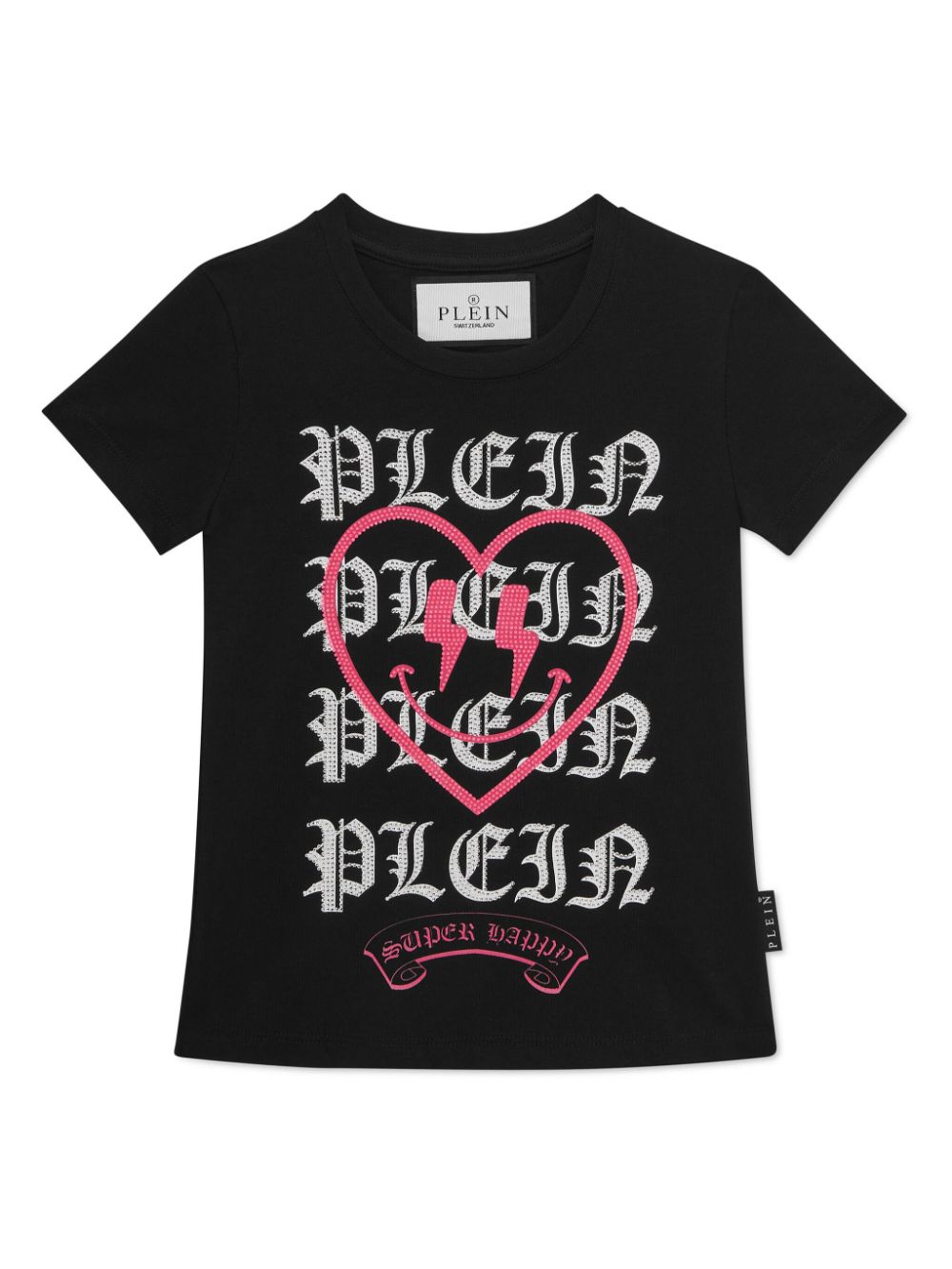 Philipp Plein Junior heart-print T-shirt - Black von Philipp Plein Junior