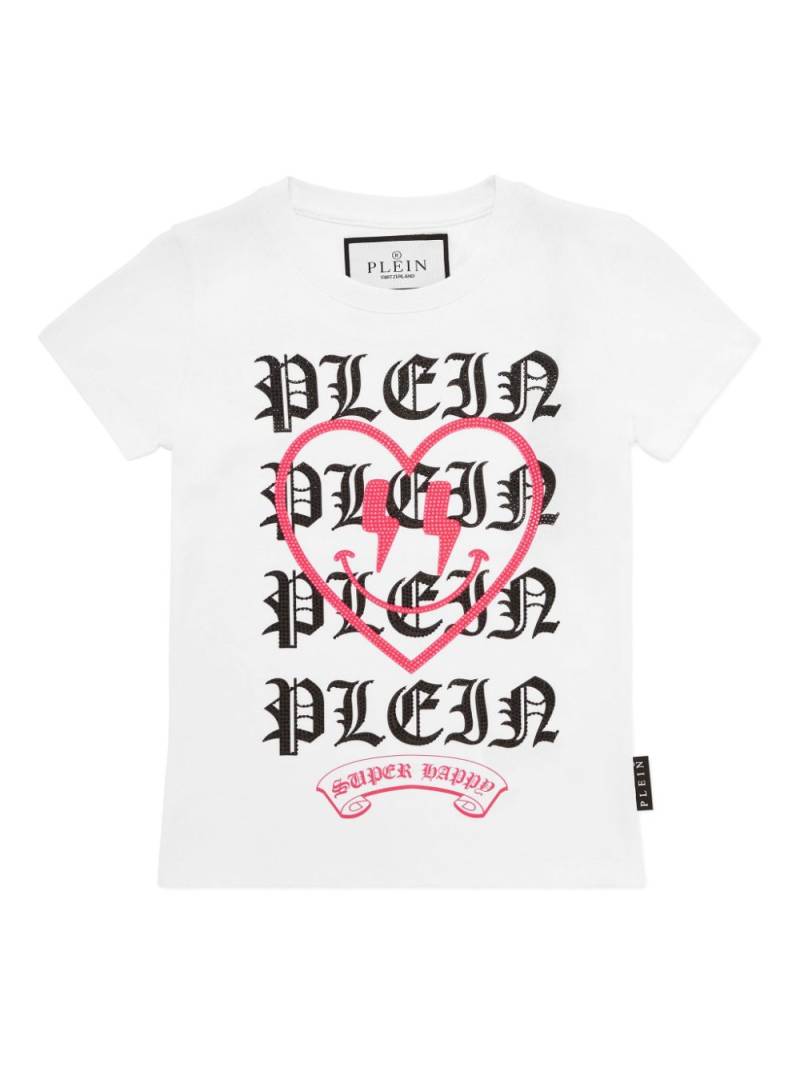 Philipp Plein Junior heart-print T-shirt - White von Philipp Plein Junior