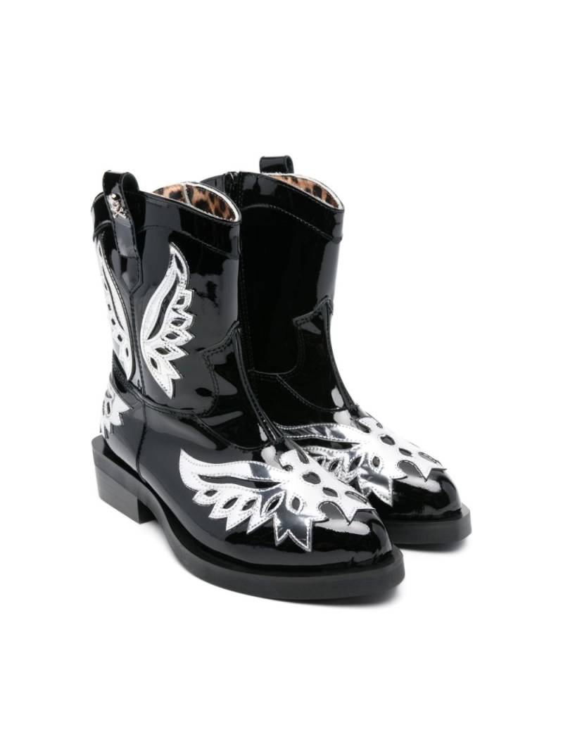 Philipp Plein Junior leather ankle boots - Black von Philipp Plein Junior