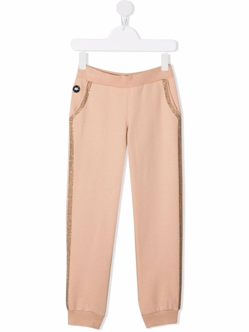 Philipp Plein Junior logo-embroidered joggers - Neutrals von Philipp Plein Junior