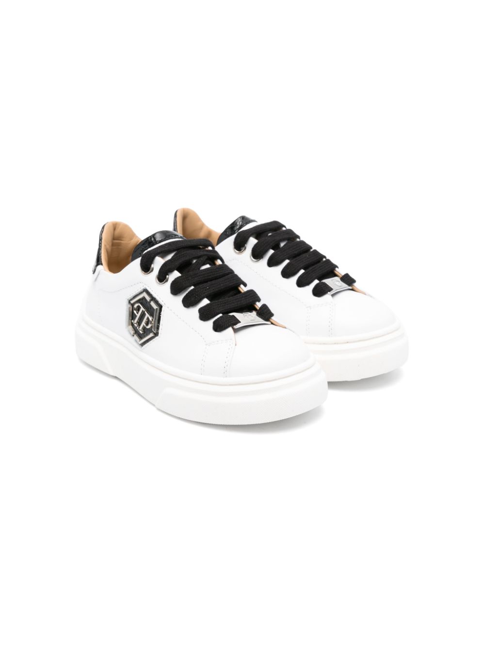 Philipp Plein Junior logo-plaque sneakers - White von Philipp Plein Junior