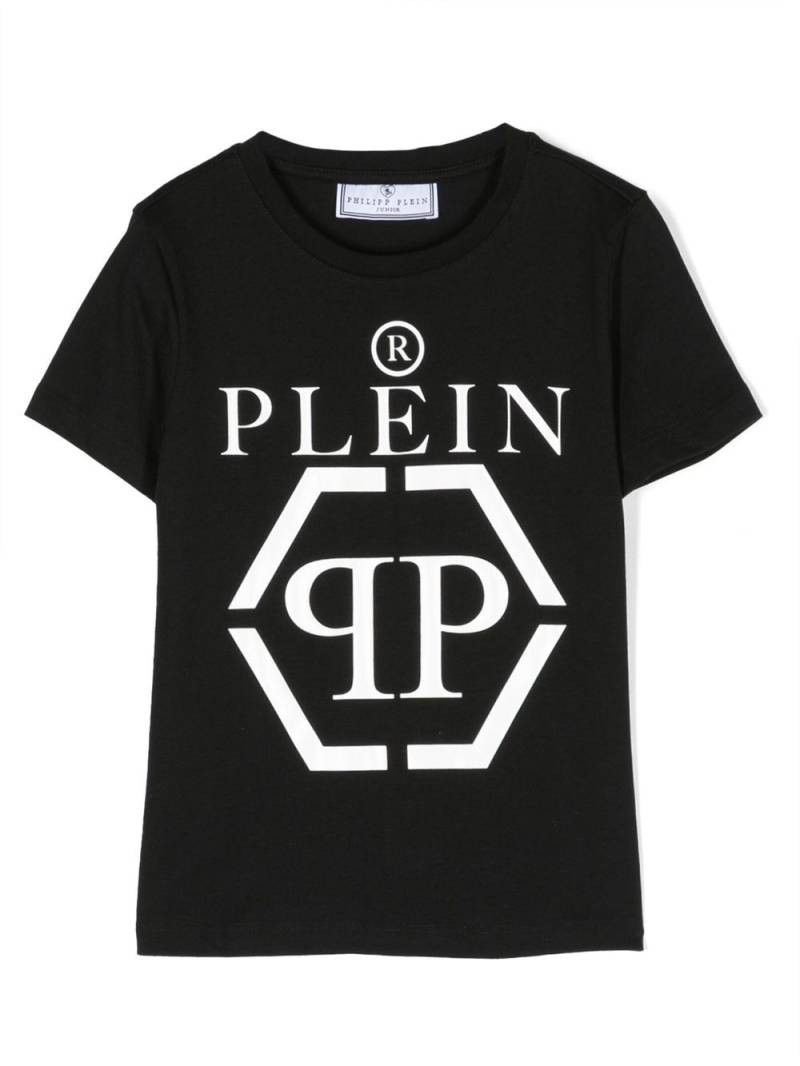 Philipp Plein Junior logo-print T-shirt - Black von Philipp Plein Junior