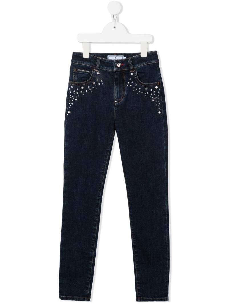 Philipp Plein Junior mid-rise slim-cut jeans - Blue von Philipp Plein Junior