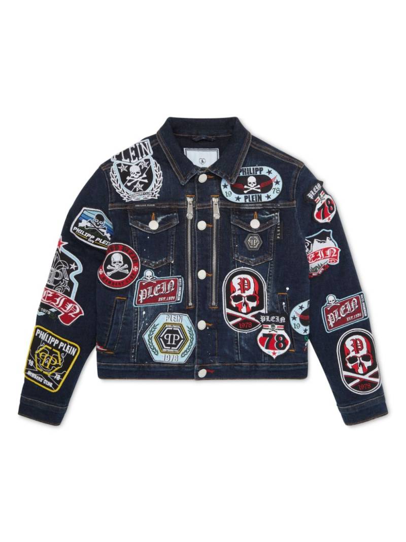 Philipp Plein Junior patch-detail denim jacket - Blue von Philipp Plein Junior