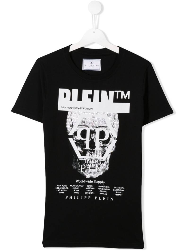 Philipp Plein Junior photographic print logo T-shirt - Black von Philipp Plein Junior