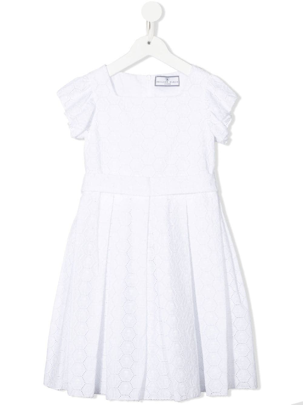 Philipp Plein Junior pleated short-sleeved dress - White von Philipp Plein Junior