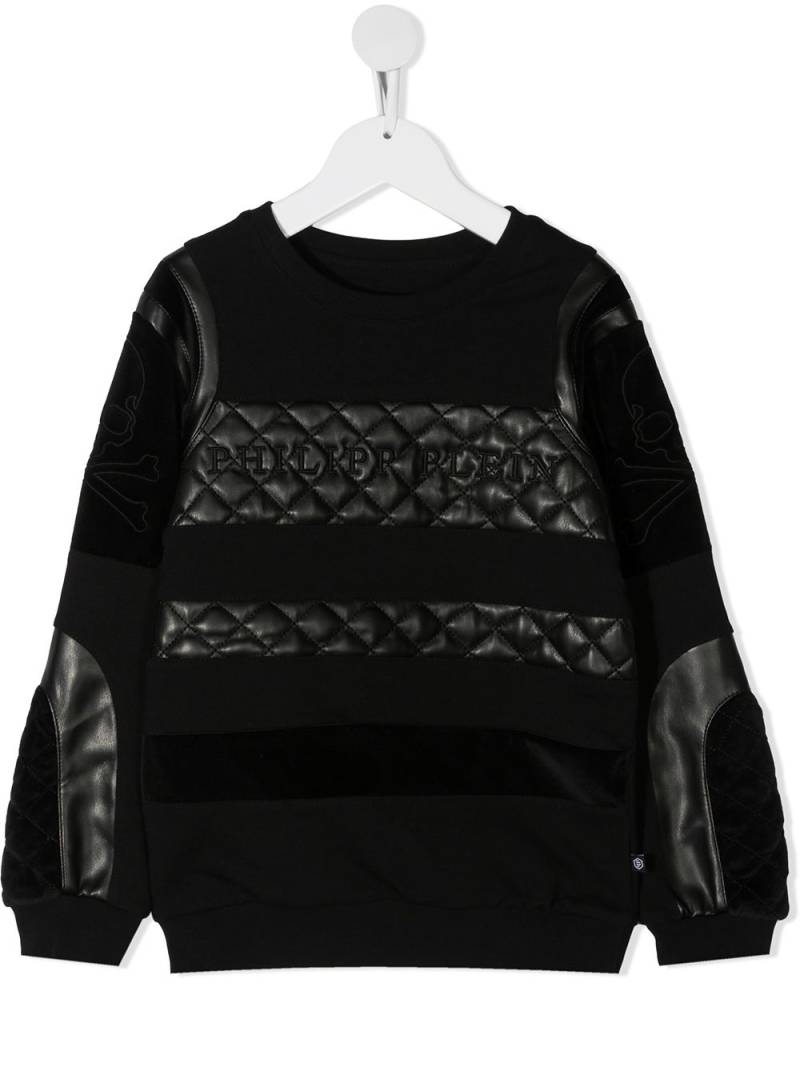 Philipp Plein Junior quilted finish sweatshirt - Black von Philipp Plein Junior