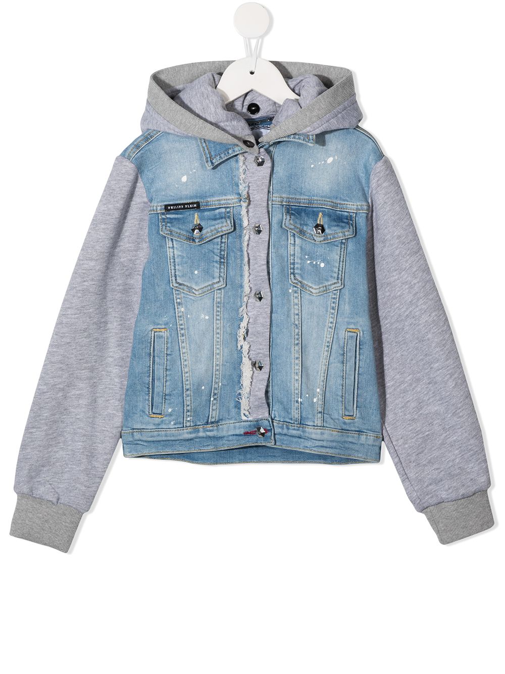 Philipp Plein Junior rear teddy bear denim jacket - Blue von Philipp Plein Junior