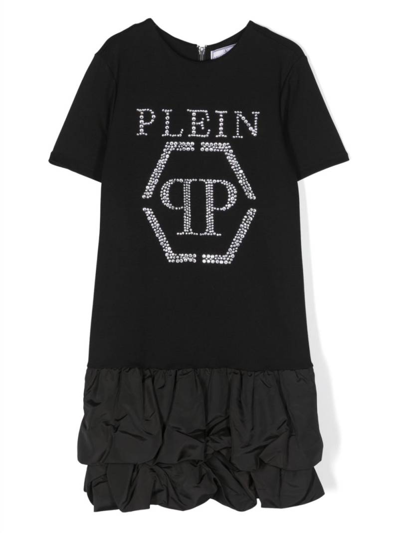 Philipp Plein Junior rhinestone-embellished short-sleeve dress - Black von Philipp Plein Junior