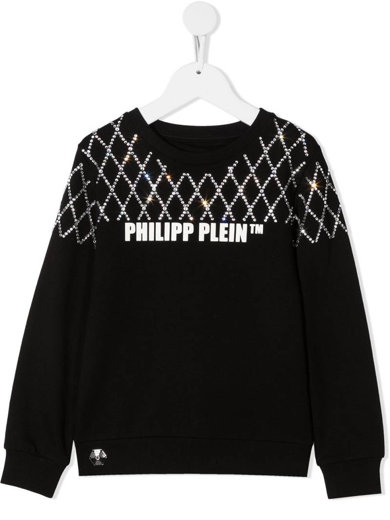 Philipp Plein Junior rhinestone-embellished sweatshirt - Black von Philipp Plein Junior