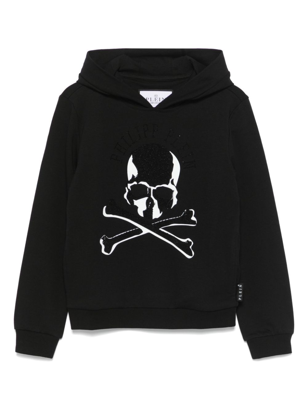 Philipp Plein Junior rhinestone-logo hoodie - Black von Philipp Plein Junior