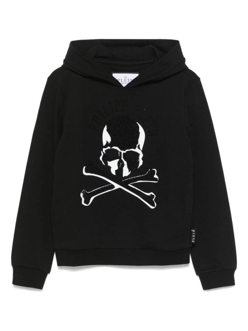 Philipp Plein Junior rhinestone-logo hoodie - Black von Philipp Plein Junior