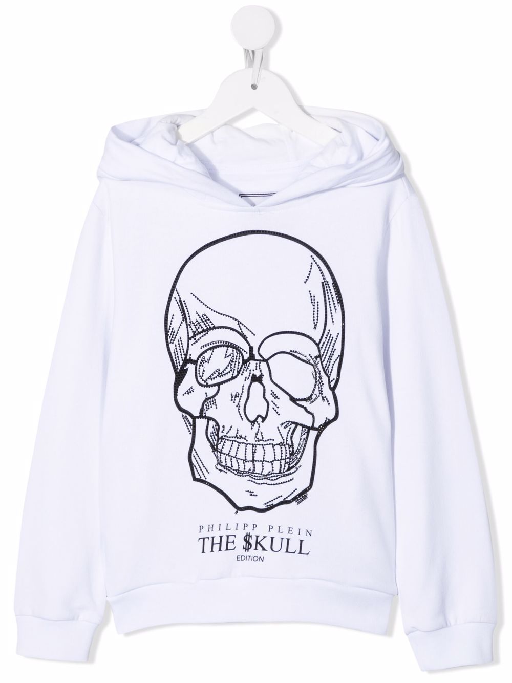 Philipp Plein Junior skull-embellished hoodie - White von Philipp Plein Junior