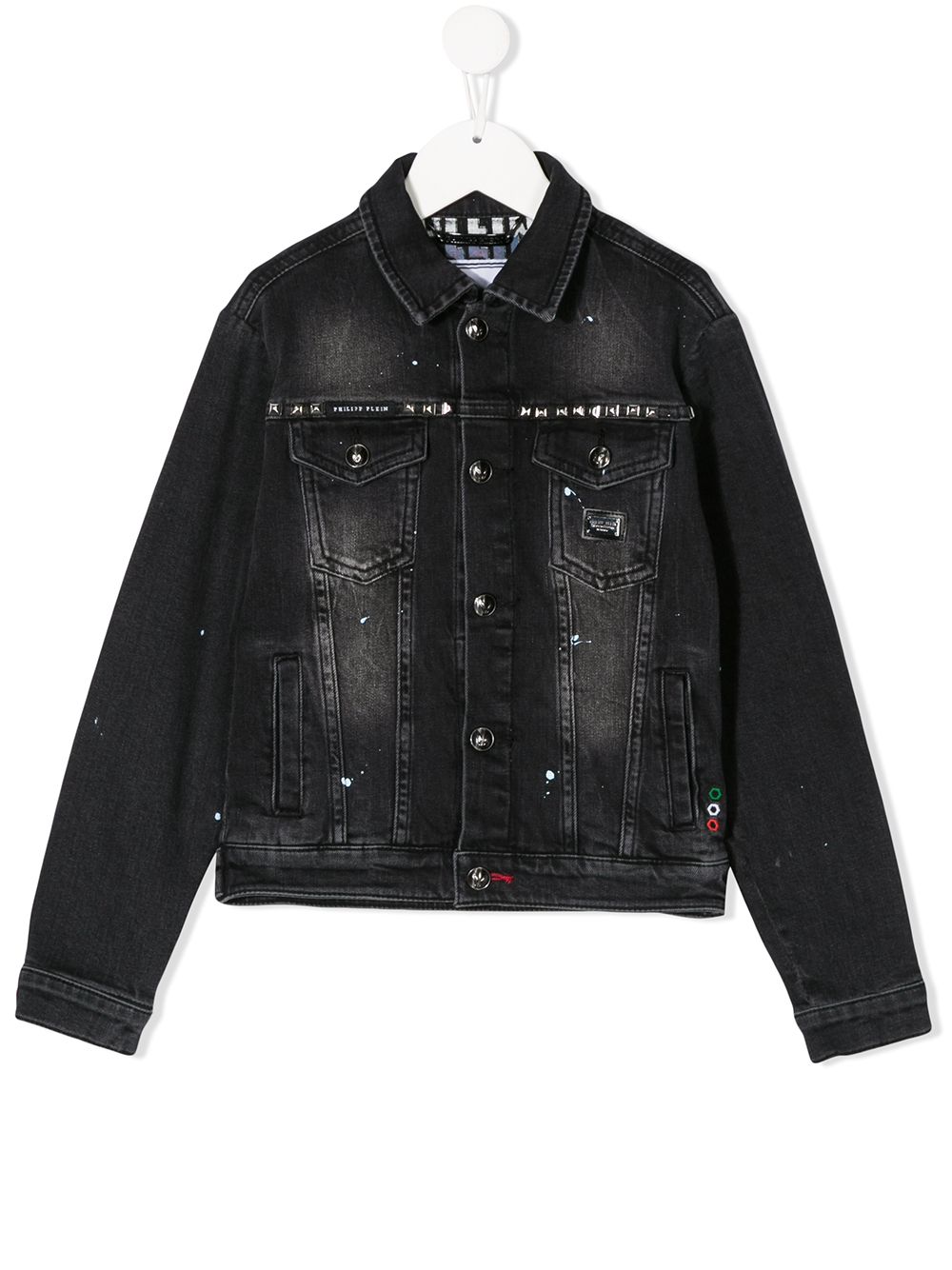 Philipp Plein Junior skull print denim jacket - Black von Philipp Plein Junior