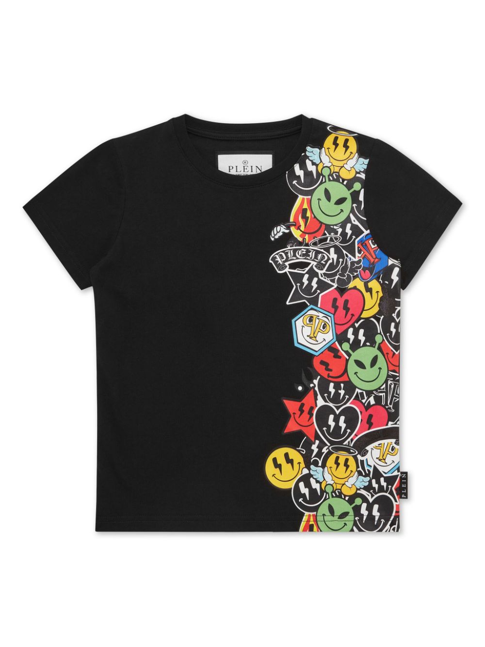 Philipp Plein Junior smile-print T-shirt - Black von Philipp Plein Junior