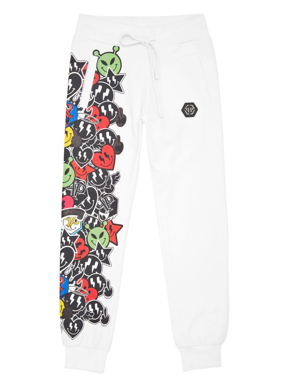 Philipp Plein Junior smile-print track pants - White von Philipp Plein Junior