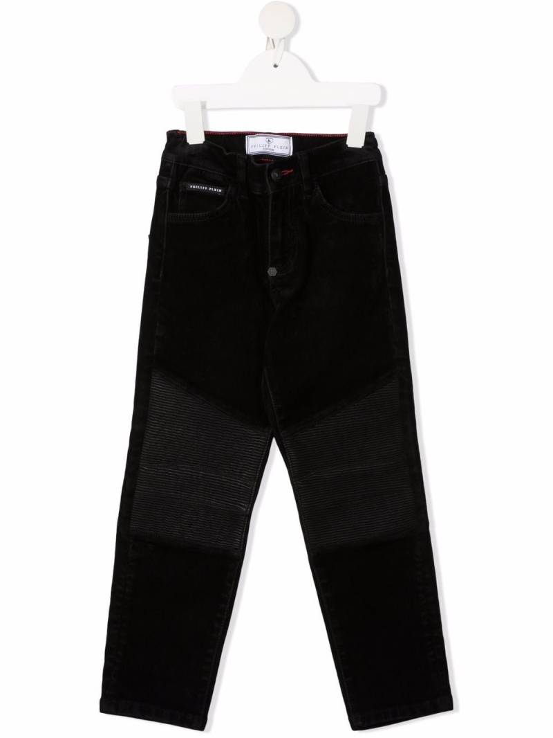 Philipp Plein Junior straight-leg biker trousers - Black von Philipp Plein Junior