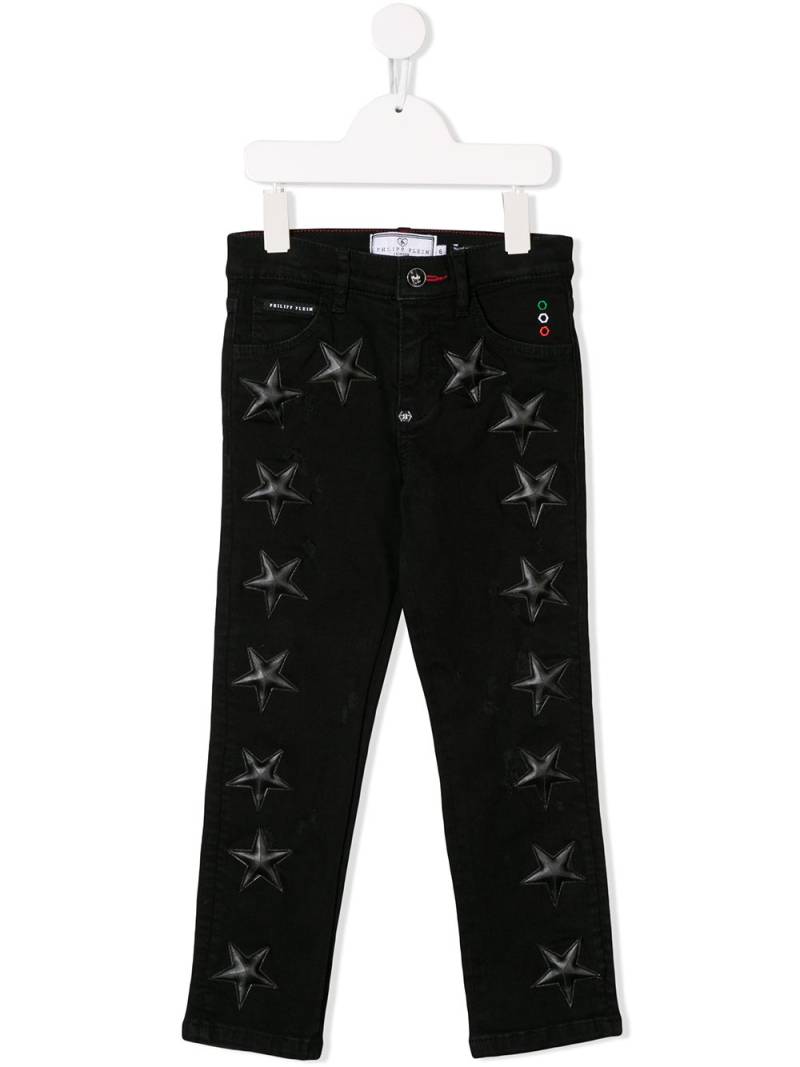 Philipp Plein Junior super straight cut starred jeans - Grey von Philipp Plein Junior