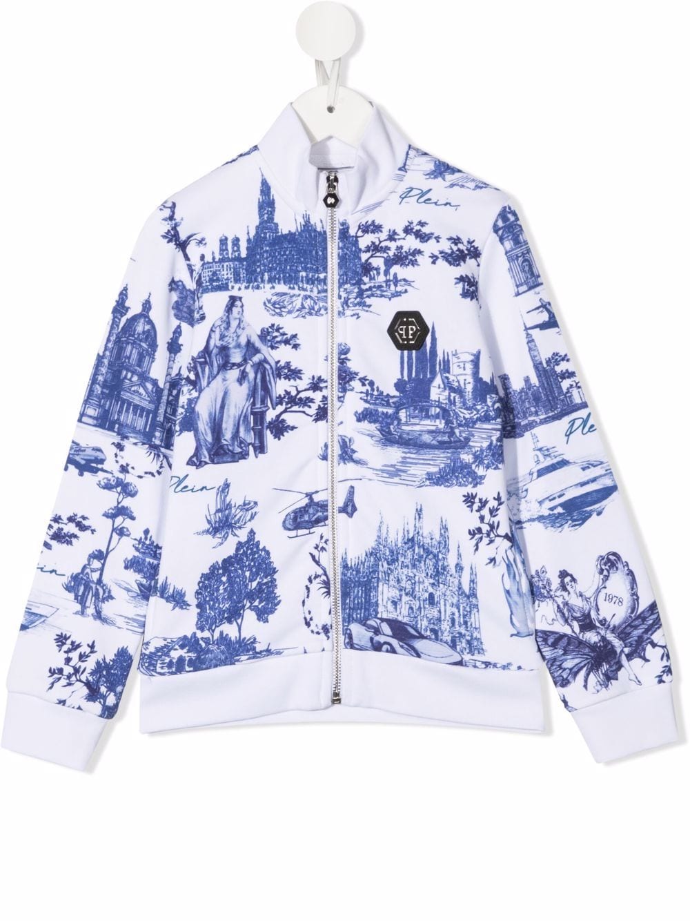 Philipp Plein Junior tile-print bomber jacket - White von Philipp Plein Junior