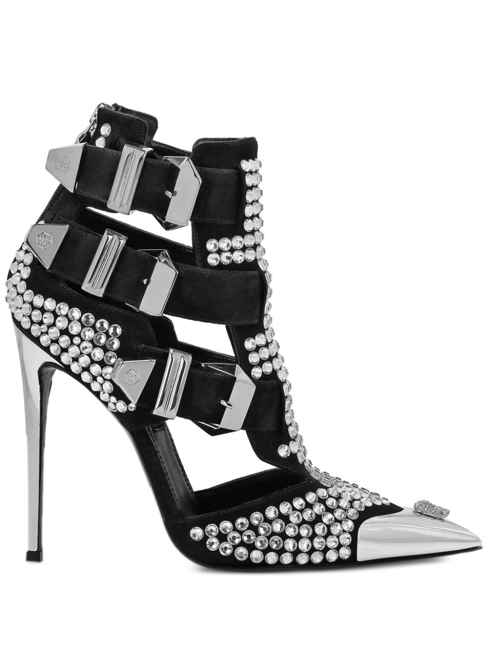 Philipp Plein 105mm rhinestone-embellished suede sandals - Silver von Philipp Plein