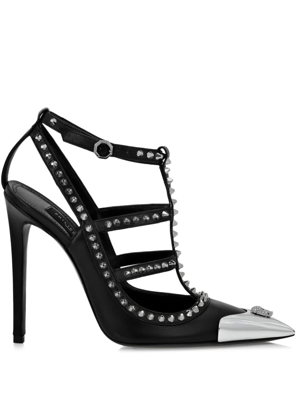 Philipp Plein 120mm stud-embellished leather sandals - Black von Philipp Plein