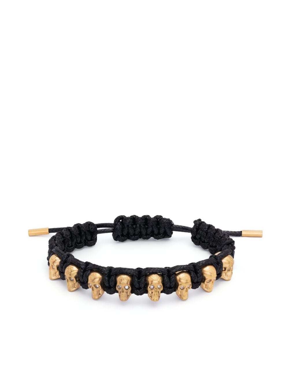 Philipp Plein 3D skull-charm interwoven bracelet - Black von Philipp Plein