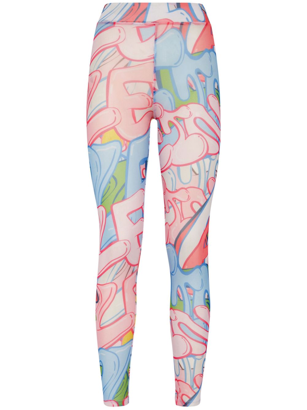 Philipp Plein Bombing Graffiti tulle leggings - Blue von Philipp Plein