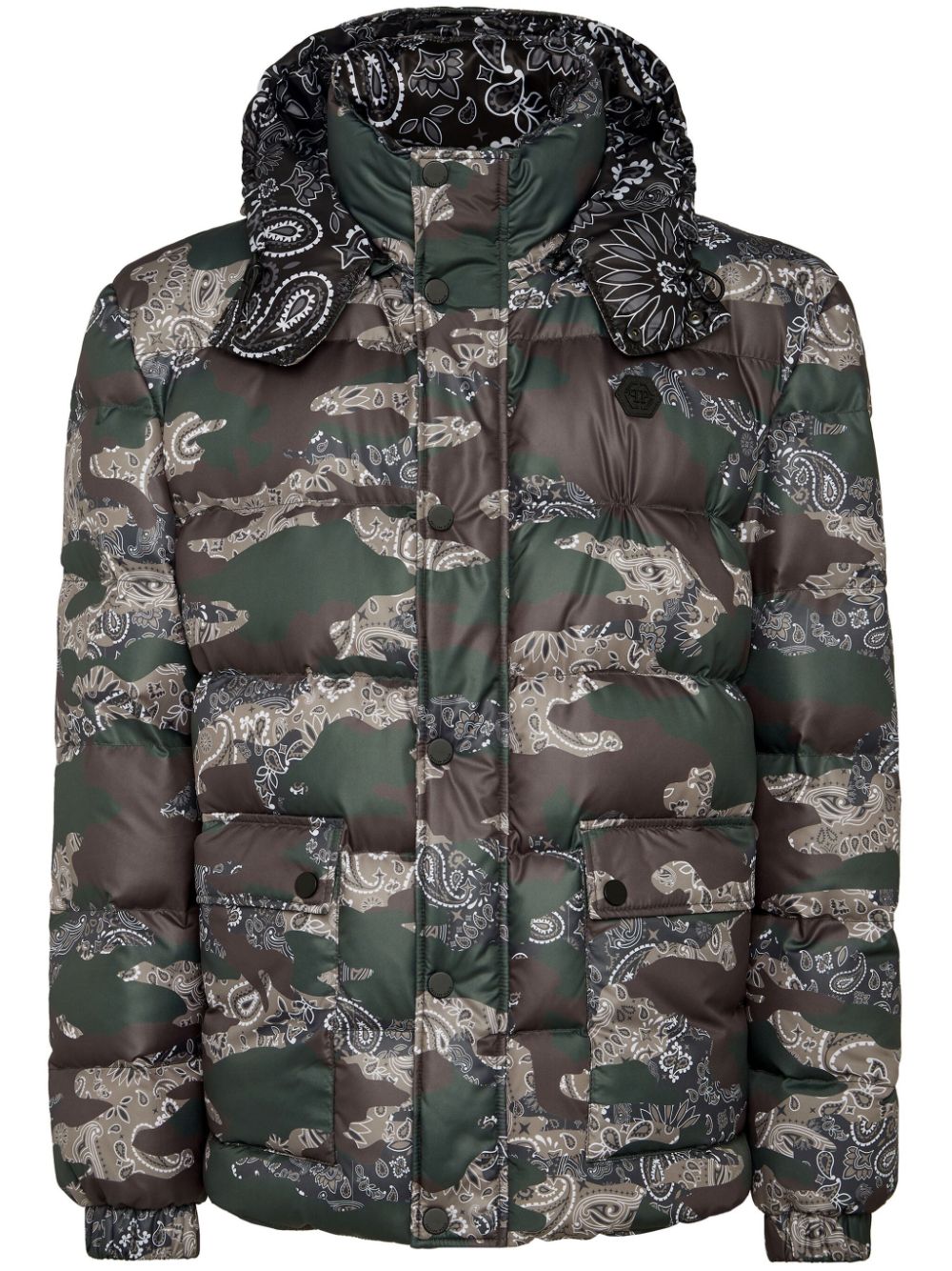 Philipp Plein Camouflage puffer jacket - Grey von Philipp Plein