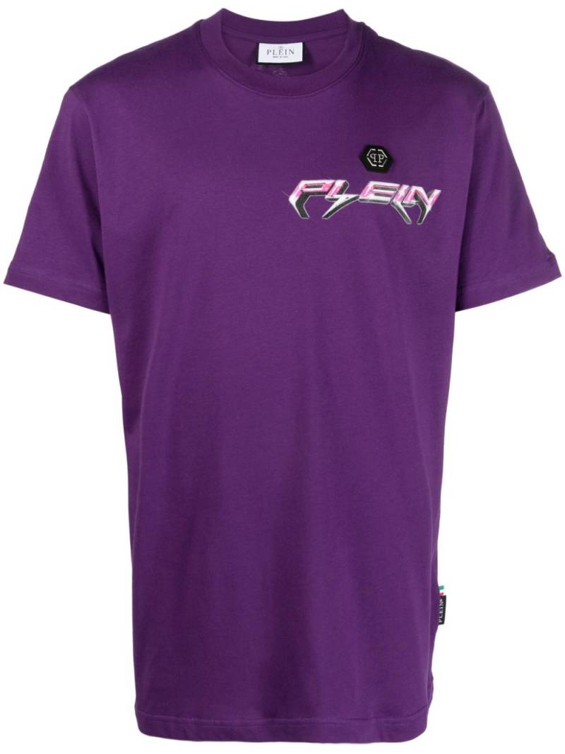 Philipp Plein Chrome logo-print T-shirt - Purple von Philipp Plein