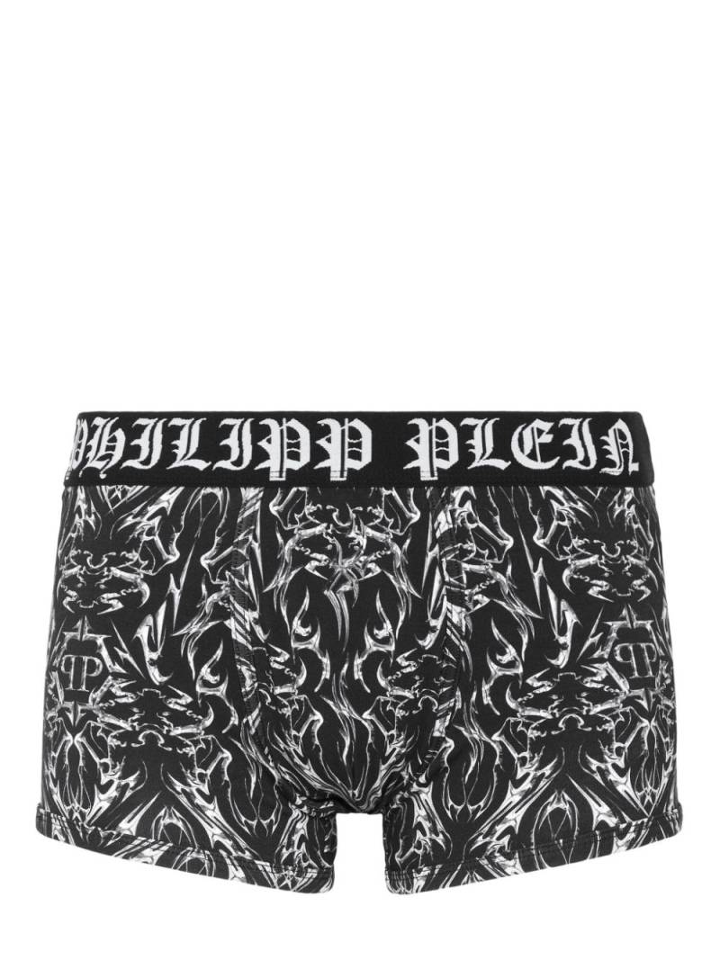 Philipp Plein Chrome logo-print boxer briefs - Black von Philipp Plein