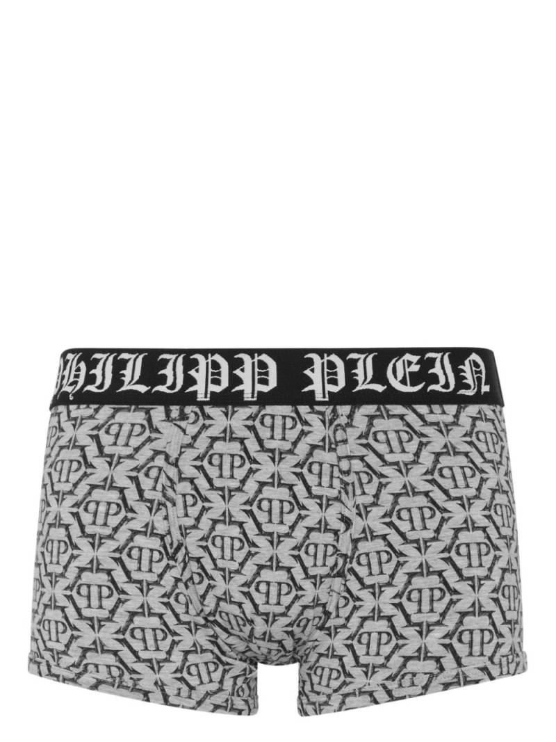 Philipp Plein Chrome logo-print boxer briefs - Grey von Philipp Plein