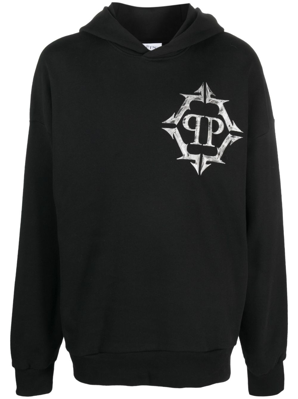 Philipp Plein Chrome logo-print cotton hoodie - Black von Philipp Plein