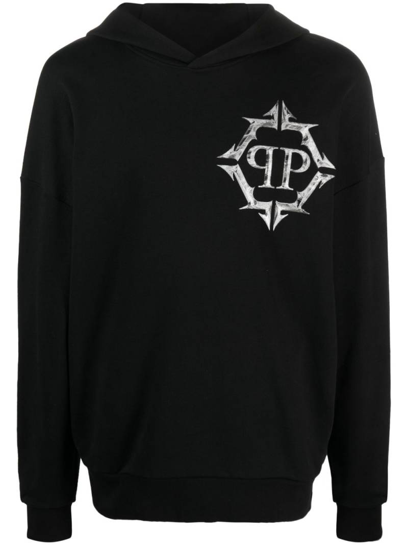 Philipp Plein Chrome logo-print hoodie - Black von Philipp Plein