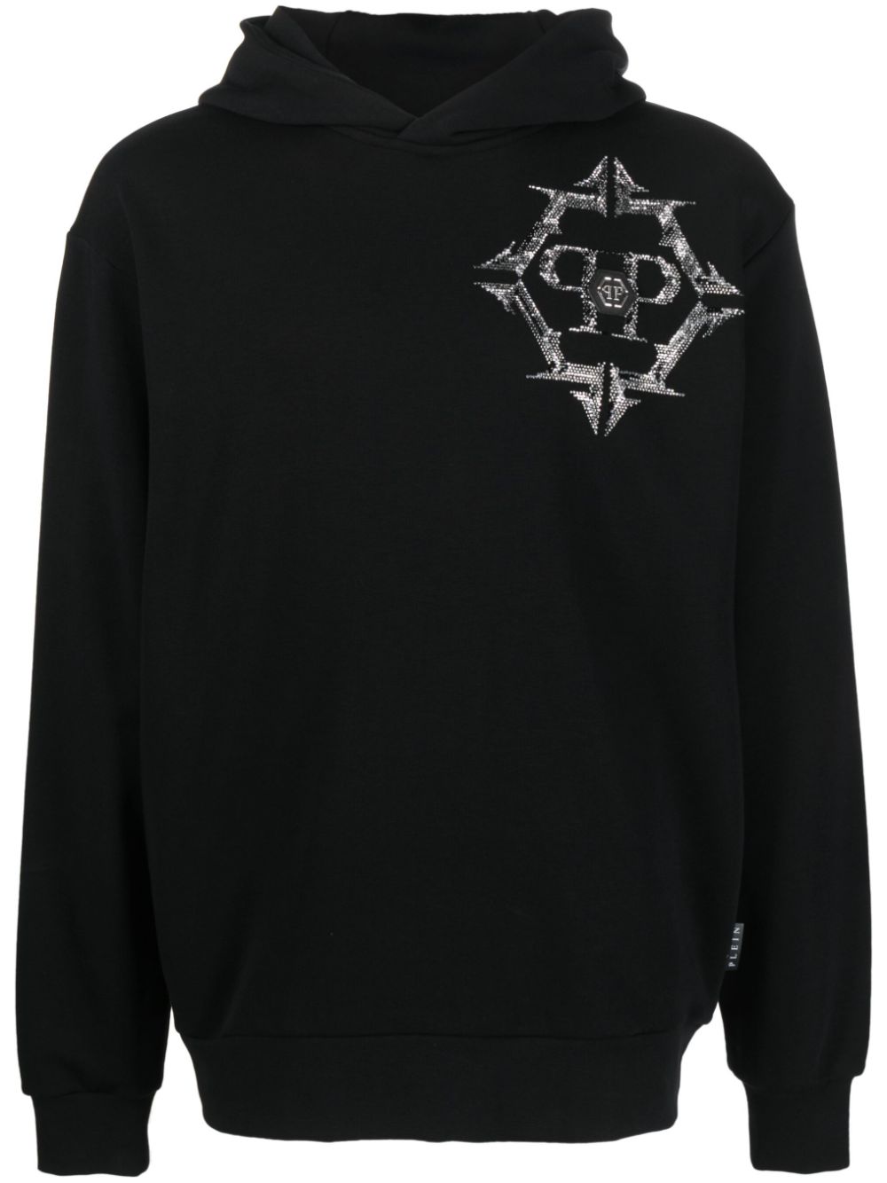 Philipp Plein Chrome rhinestone-embellished hoodie - Black von Philipp Plein