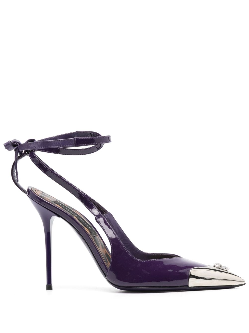 Philipp Plein Crystal Skull 105mm leather pumps - Purple von Philipp Plein