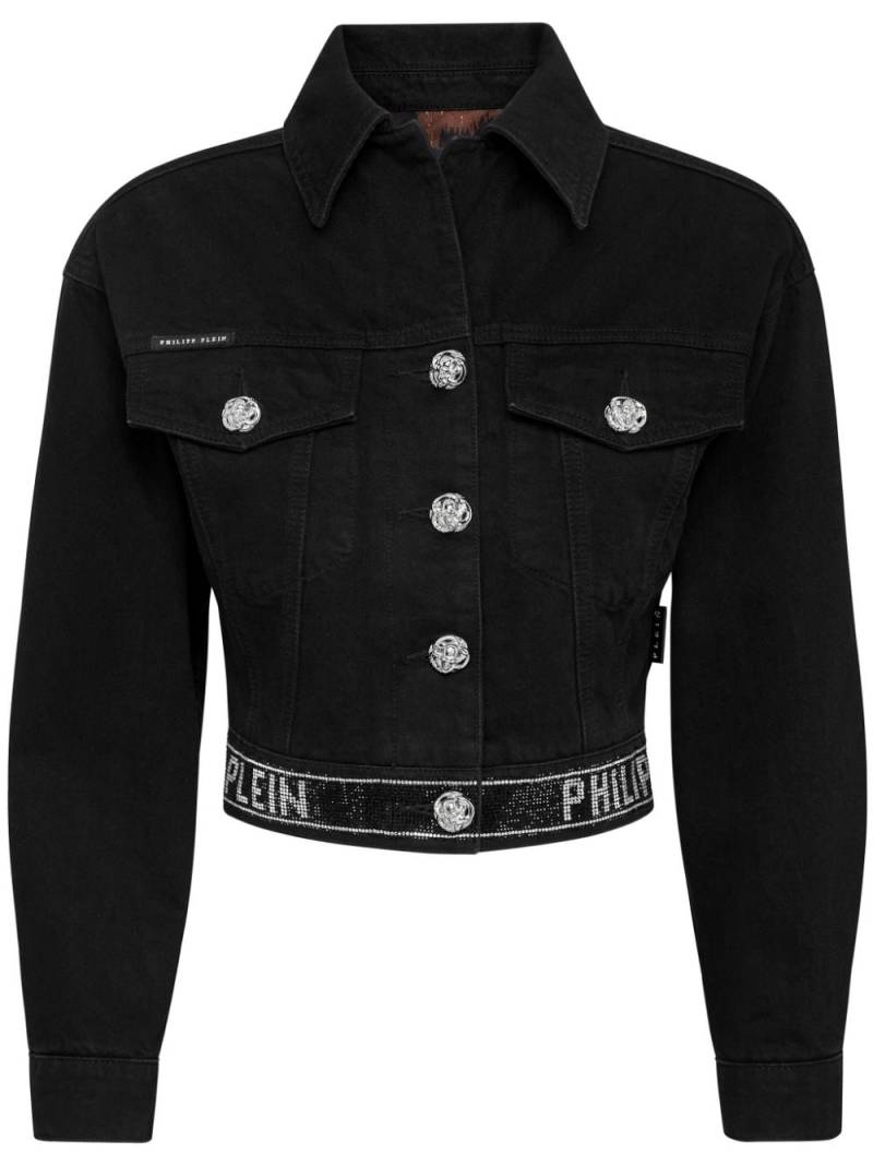 Philipp Plein Crystal cropped denim jacket - Blue von Philipp Plein