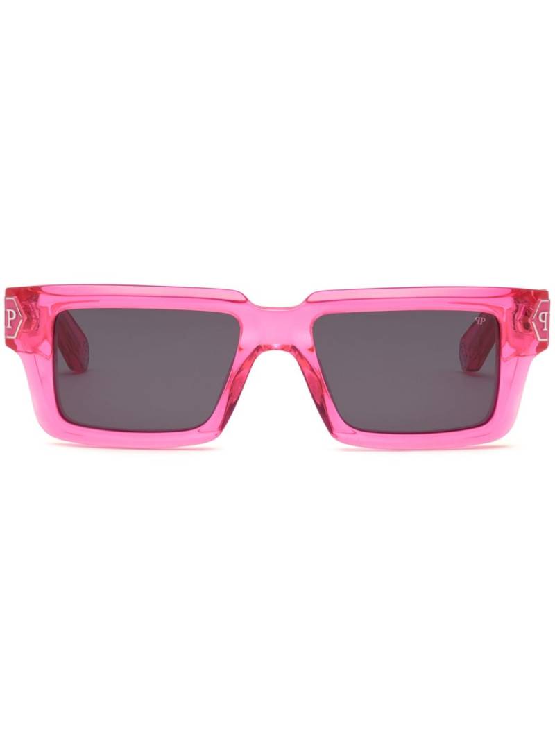 Philipp Plein Dark Shapes Hexagon rectangle-frame sunglasses - Pink von Philipp Plein